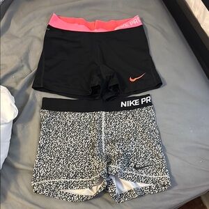 Nike Pro Women's Athletic Shorts - Black and Patterned